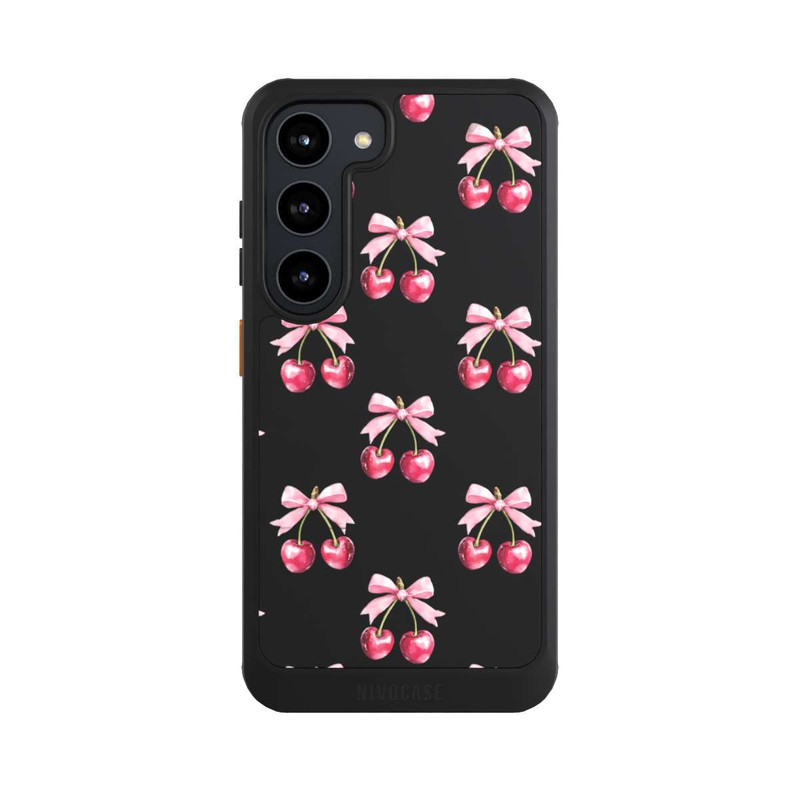 Galaxy S23 NIVOcore Cherry Bow Pattern Transparent with AI