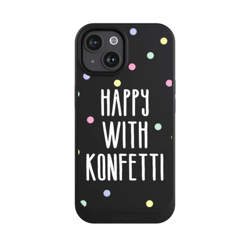 Apple iPhone 15 NIVOcore Happy with Konfetti White ohne Hintergrund