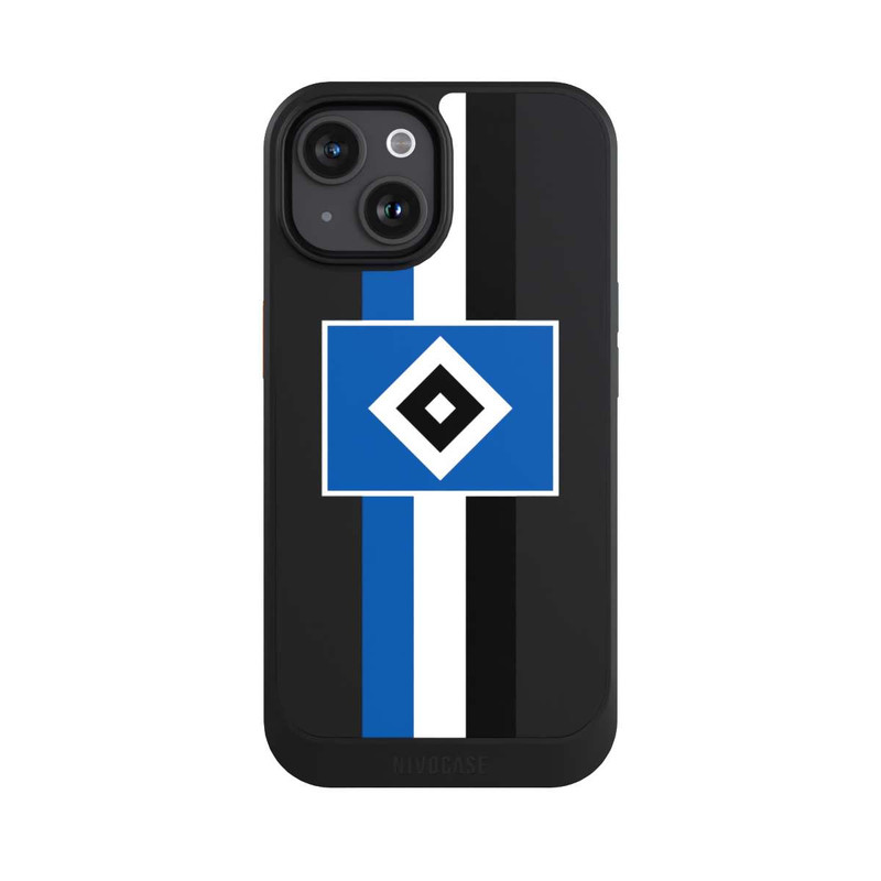 iPhone 15 NIVOcore HSV Streifen - Blau-Weiß-Schwarz - ohne Hintergrund