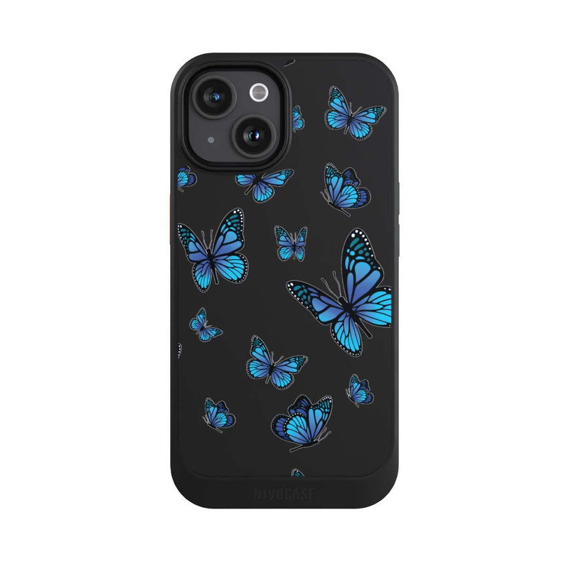 iPhone 15 NIVOcore Motif papillon transparent