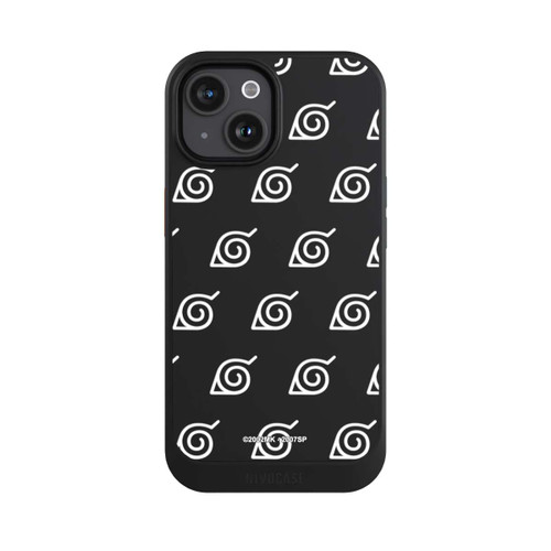 Apple iPhone 15 NIVOcore Weißes Konoha-Muster Transparent