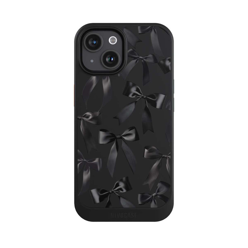 iPhone 15 NIVOcore Noeud en Satin Noir