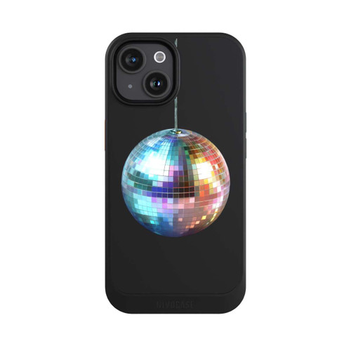 Apple iPhone 15 NIVOcore Discokugel Party Blau Gold Transparent mit KI