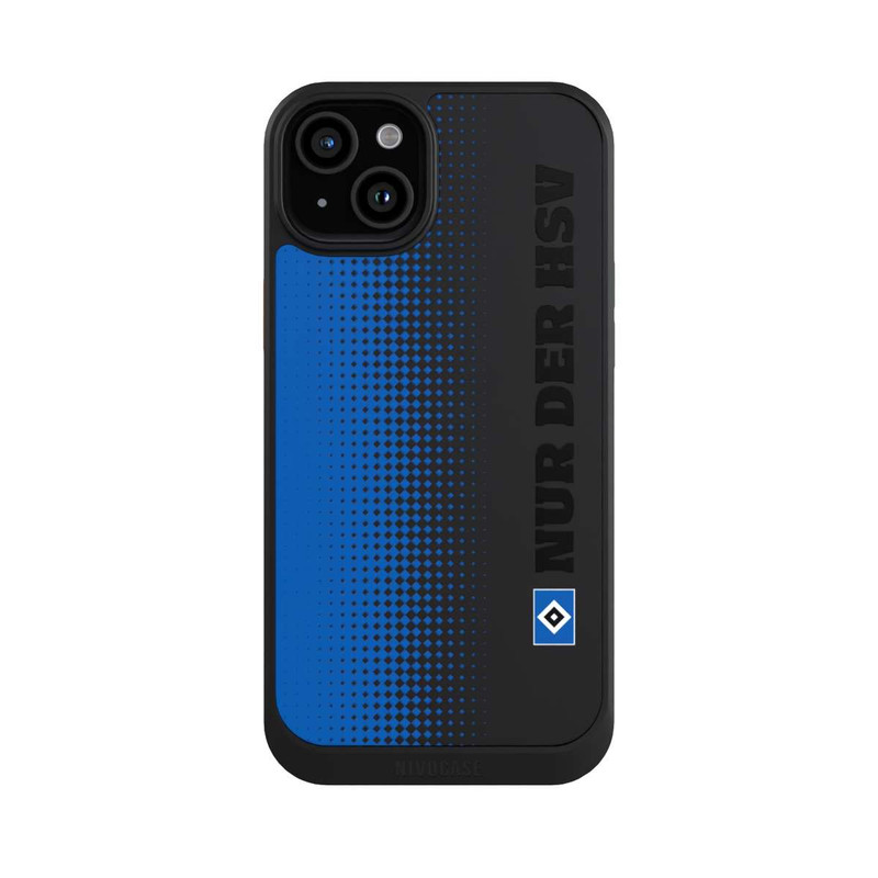 iPhone 15 Plus NIVOcore Nur der HSV - Trame losange bleue - sans fond