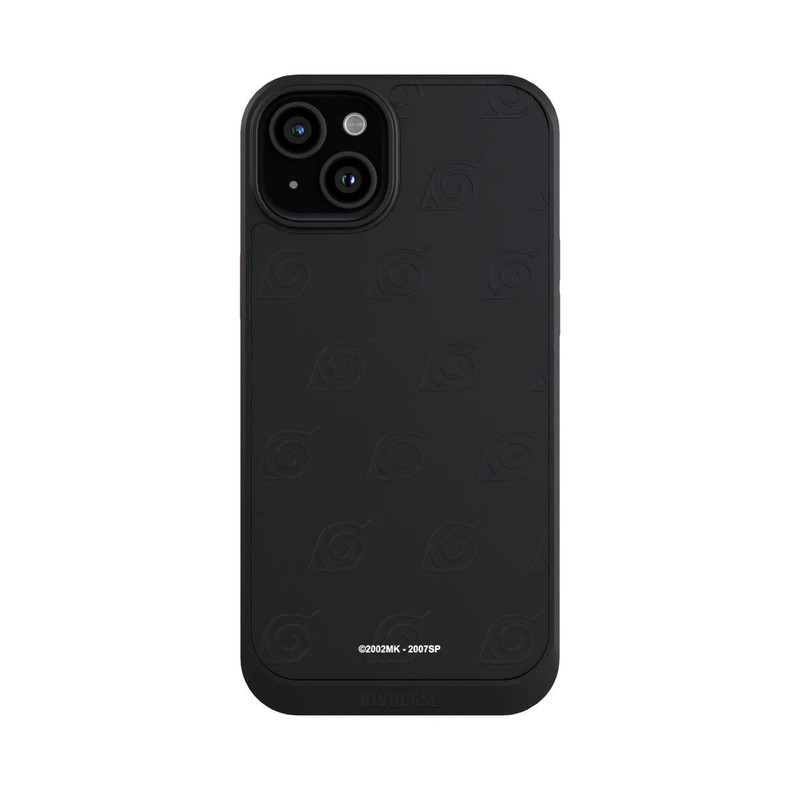 iPhone 15 Plus NIVOcore Schwarzes Konoha-Muster Transparent