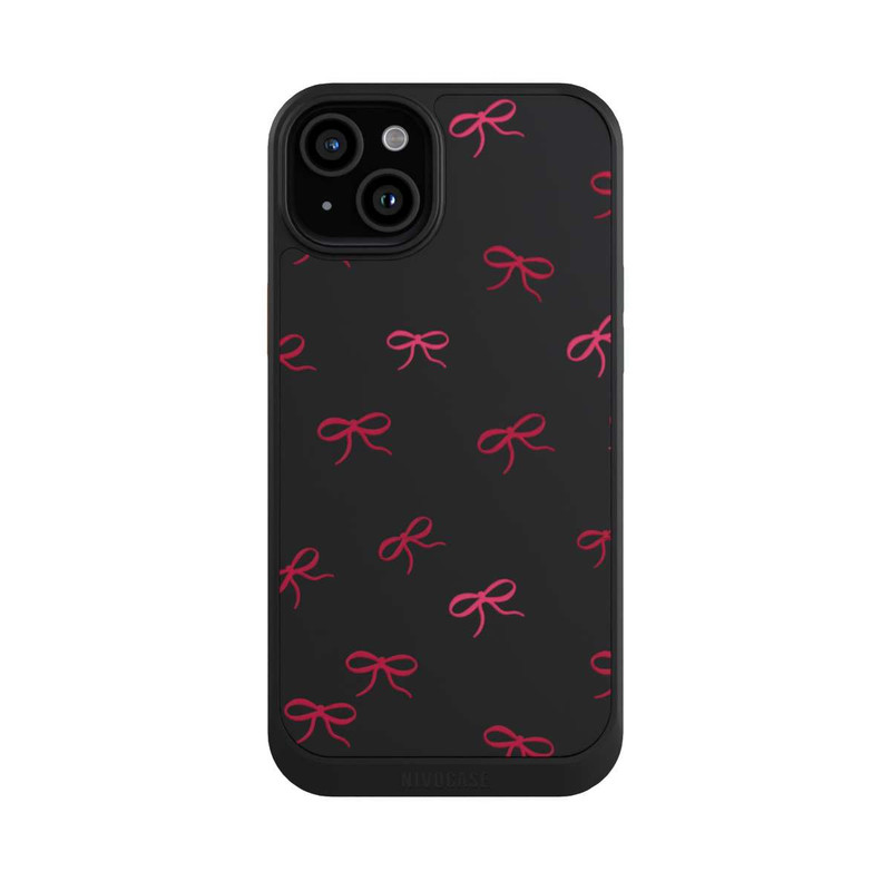 iPhone 15 Plus NIVOcore Schleifen Muster Rot