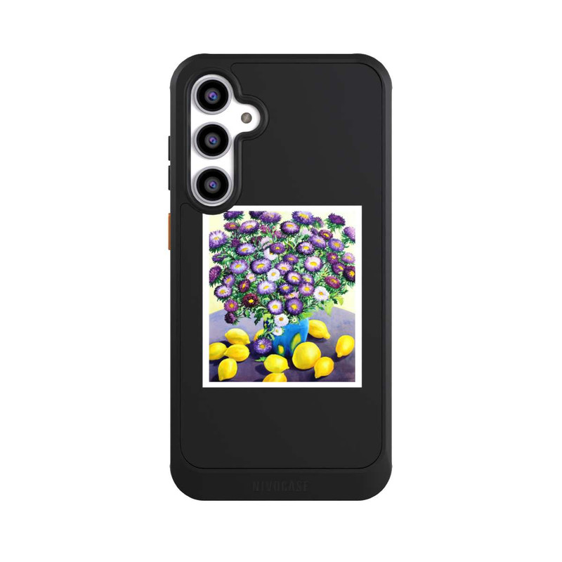 Galaxy S23 FE NIVOcore Purple Asters and Lemons by Christopher Ryland