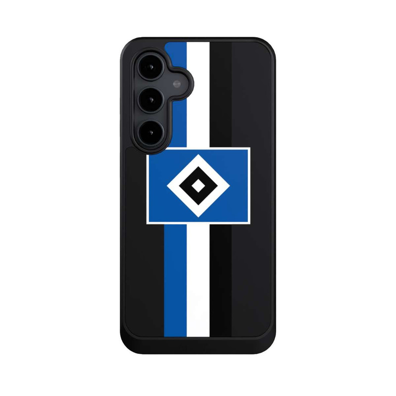 Galaxy S24 FE NIVOcore HSV Streifen - Blau-Weiß-Schwarz - ohne Hintergrund