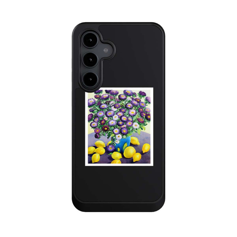Galaxy S24 FE NIVOcore Purple Asters and Lemons by Christopher Ryland