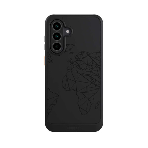 Samsung Galaxy A36 5G NIVOcore Polygon Weltkarte Schwarz ohne Hintergrund
