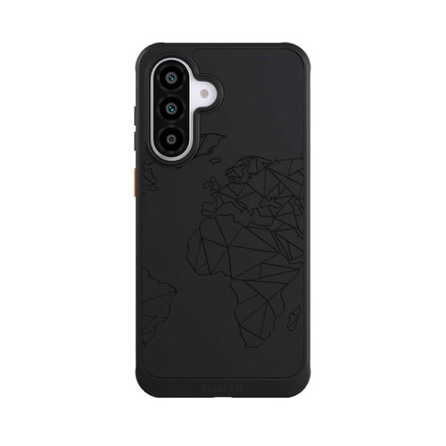 Samsung Galaxy A56 5G NIVOcore Polygon Weltkarte Schwarz ohne Hintergrund