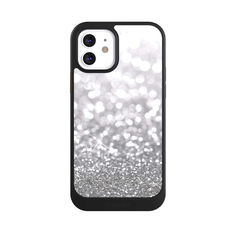 iPhone 12 NIVOcore Pluie de Paillettes Argentées Look