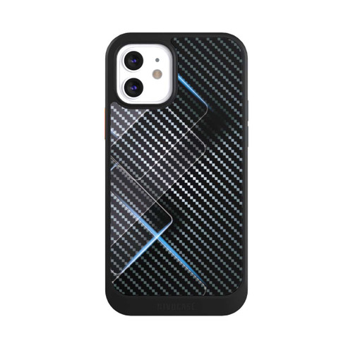 Apple iPhone 12 NIVOcore Blaue Linien auf Karbon