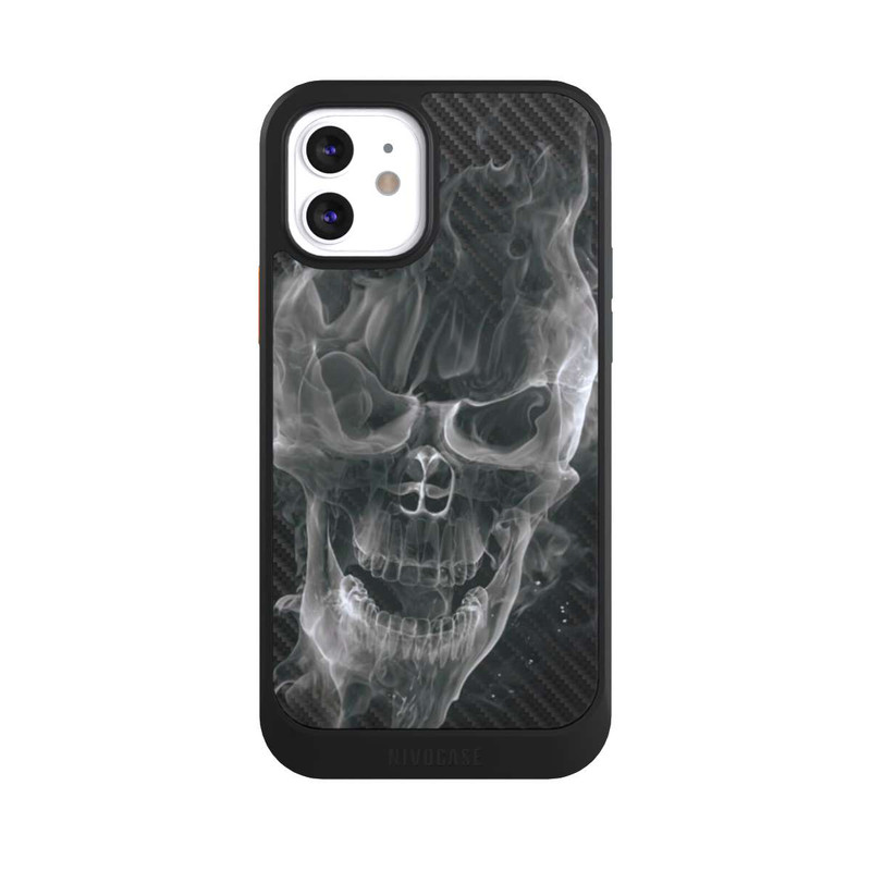 iPhone 12 NIVOcore rauchender Totenkopf Carbon