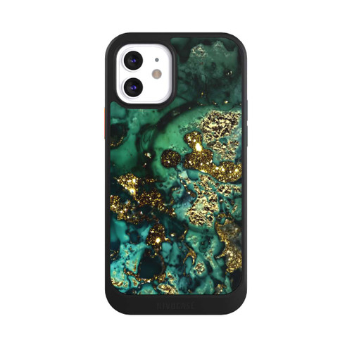 Apple iPhone 12 NIVOcore Cyan Glitzer Marmorlook