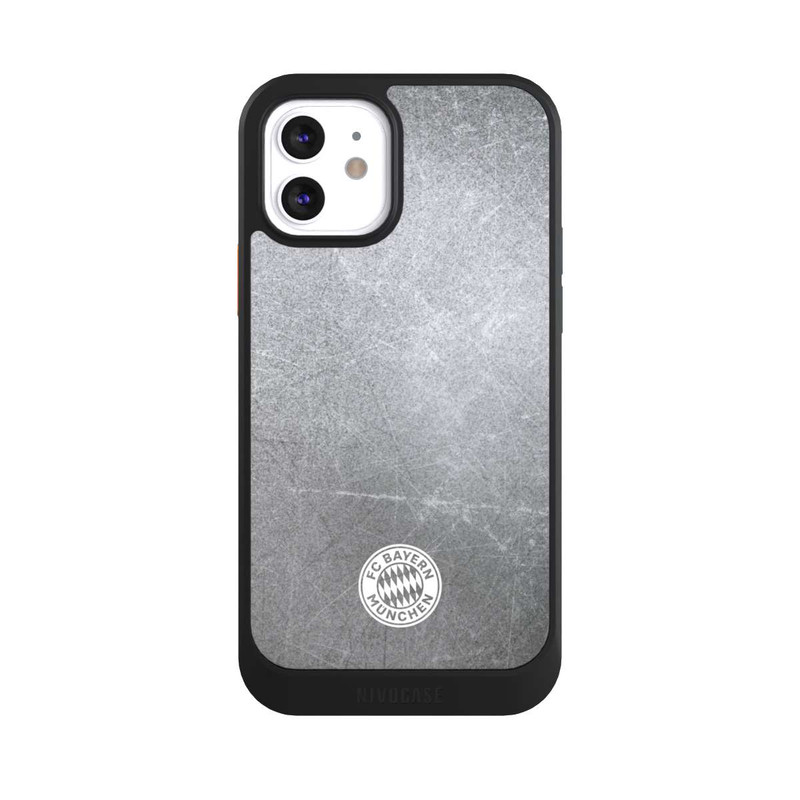 iPhone 12 NIVOcore Classic FCB Logo Small - White on Metal Look