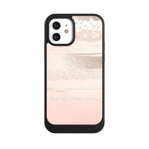 Apple iPhone 12 NIVOcore Glitzerschichten (Rosé/Silver) Glitterlook