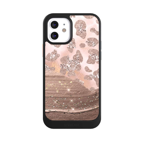 Apple iPhone 12 NIVOcore Silberner Leoparden Glitzerlook