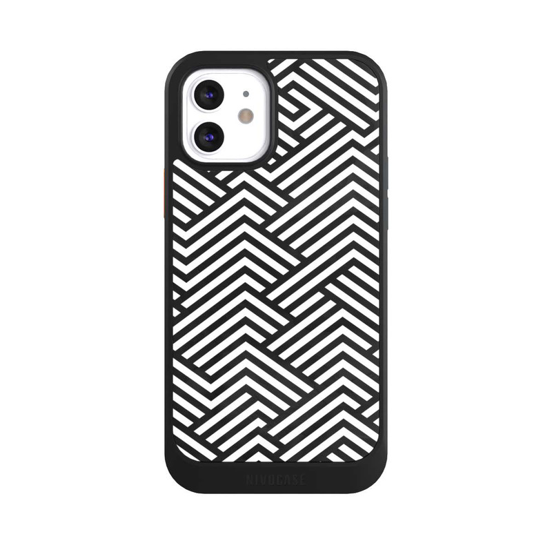 iPhone 12 NIVOcore Schwarz und Weiß ZigZag