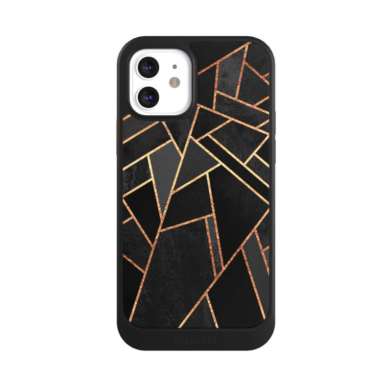 iPhone 12 NIVOcore Schwarze Nacht Gold Druck