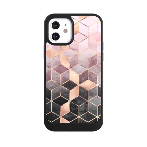 Apple iPhone 12 NIVOcore Pink-grauer Farbverlauf Würfel Druck