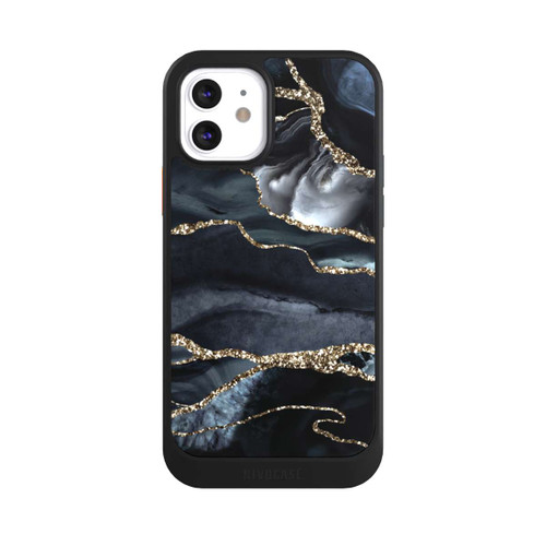 Apple iPhone 12 NIVOcore Dark Marble Gold Glitter Look