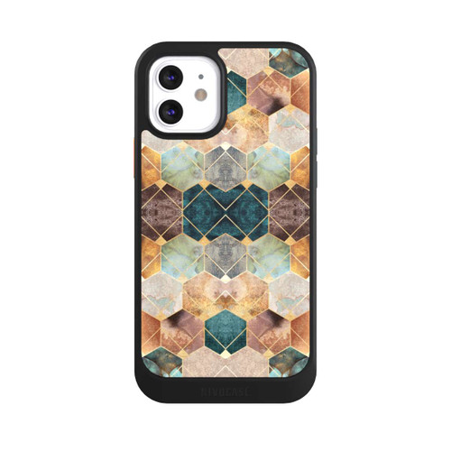 Apple iPhone 12 NIVOcore Naturfarbene Sechsecke und Diamanten