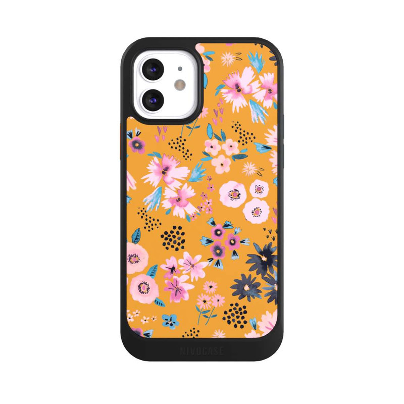 iPhone 12 NIVOcore Petites Fleurs Jaune Moutarde