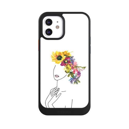 Apple iPhone 12 NIVOcore Line Art Frau mit Blumenkrone