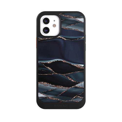 Apple iPhone 12 NIVOcore Rayures Gris Foncé Look Doré