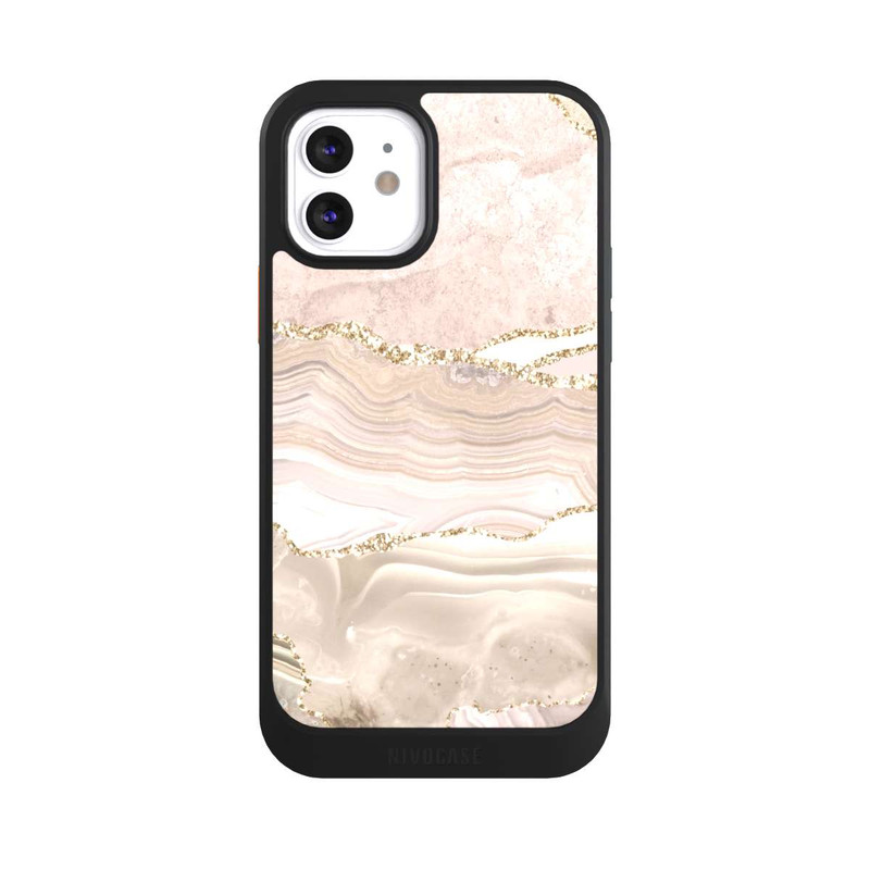 iPhone 12 NIVOcore Rayures marbrées or rose