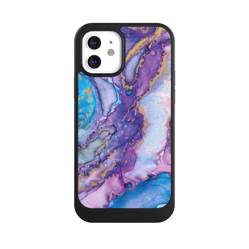 iPhone 12 NIVOcore Purple und Blue Swirl Ink