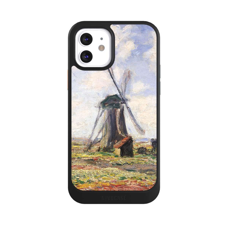 iPhone 12 NIVOcore Tulip Fields with the Rijnsburg Windmil by Claude Monet