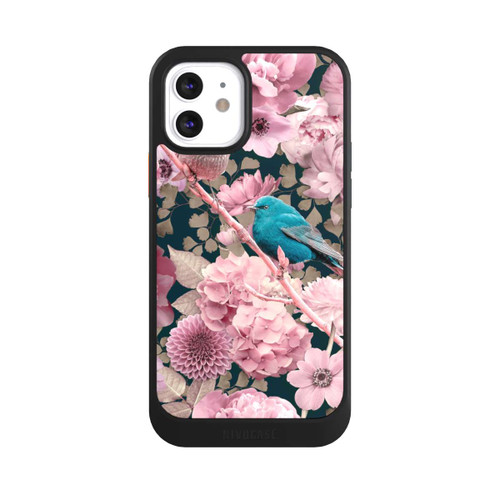 Apple iPhone 12 NIVOcore Moineaux à motif de fleurs roses