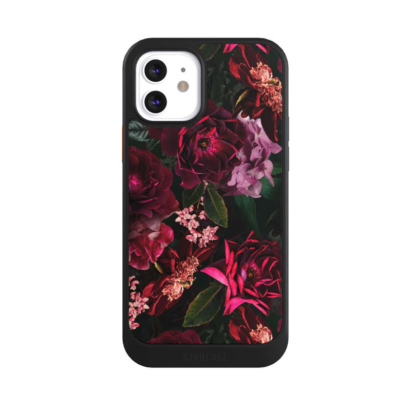 iPhone 12 NIVOcore Dark Red and Pink Flowers
