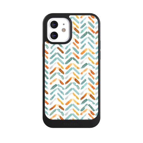 Apple iPhone 12 NIVOcore Elegant Fall Chevron Blue Orange