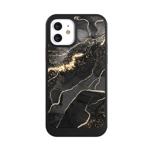 Apple iPhone 12 NIVOcore Look Spirales de Marbre Sombre &amp; Or