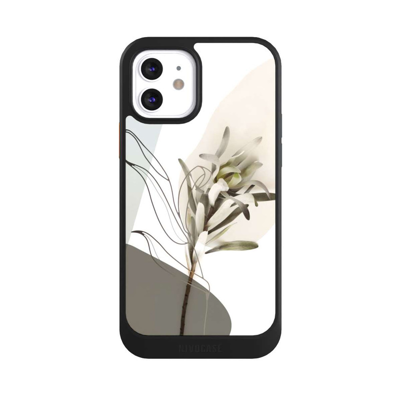 iPhone 12 NIVOcore Boho Line Art Olivgrün