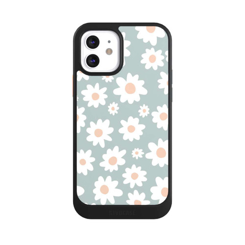 Apple iPhone 12 NIVOcore Daisy Flower Seamless Pattern Green