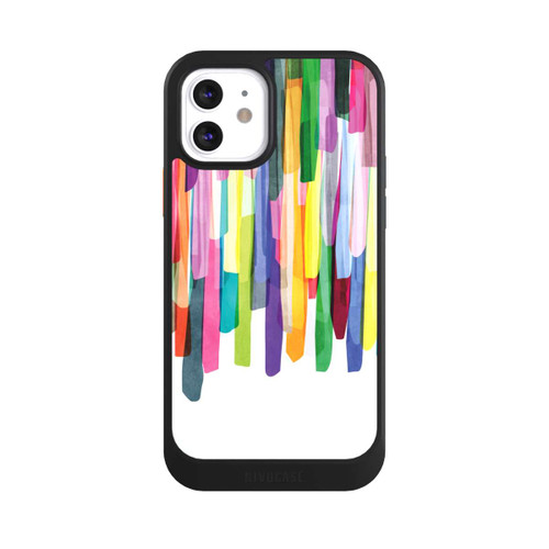 Apple iPhone 12 NIVOcore Rayures colorées fond blanc