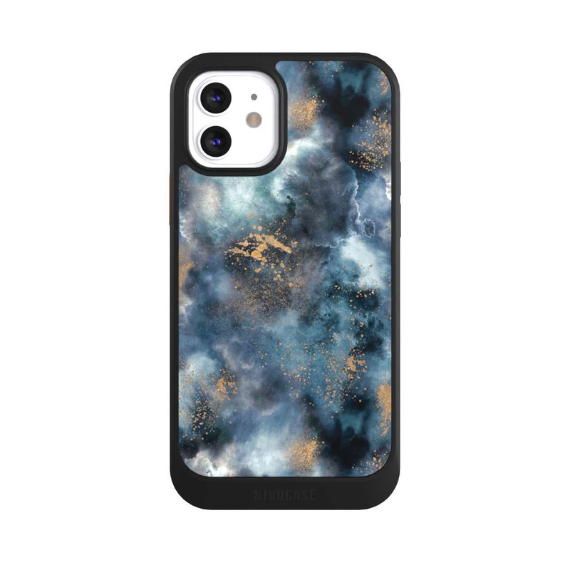 iPhone 12 NIVOcore Smoky Marble Watercolor Navy