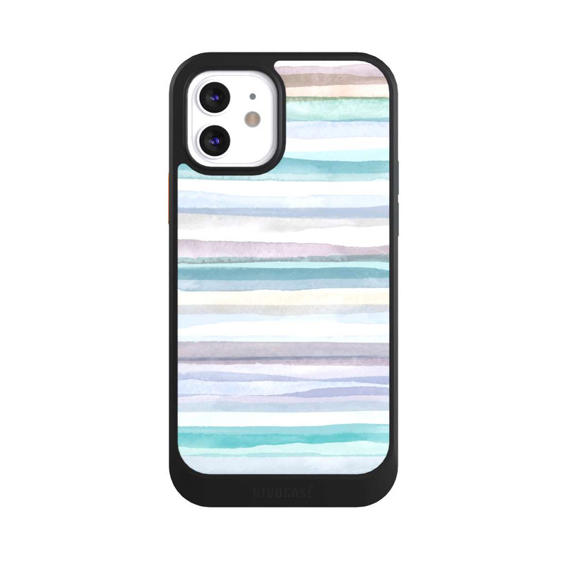iPhone 12 NIVOcore Pastellfarbene Streifen Blau