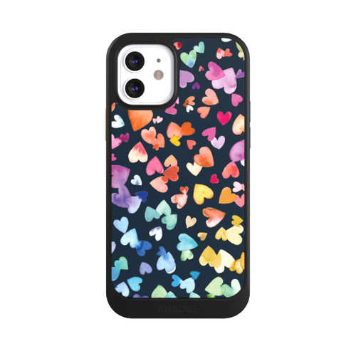 Apple iPhone 12 NIVOcore Valentinstag Herzen Schwarz