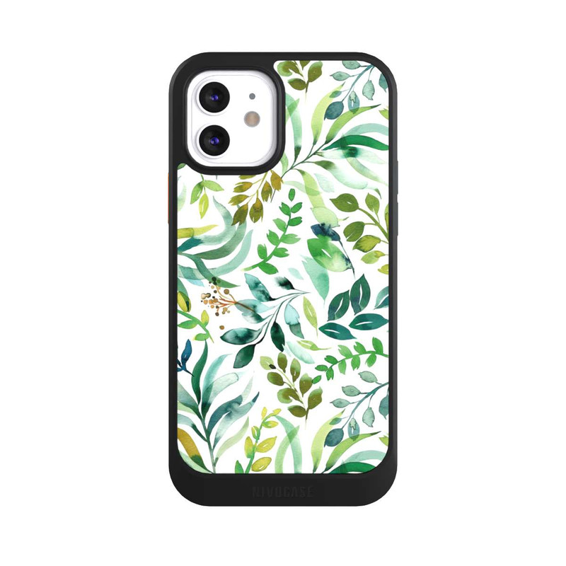 iPhone 12 NIVOcore Aquarell Palmenblätter Botanisch Grün