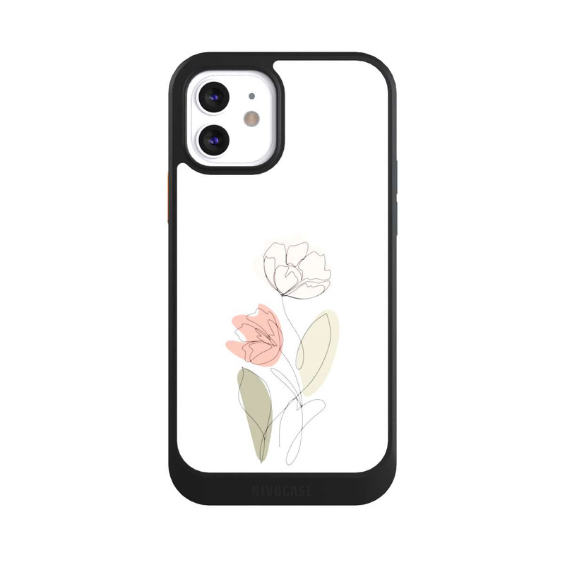 iPhone 12 NIVOcore Blume Line Art Beige
