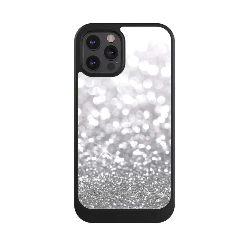 iPhone 12 Pro NIVOcore Pluie de Paillettes Argentées Look