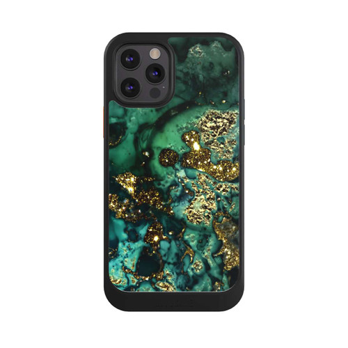 Apple iPhone 12 Pro NIVOcore Cyan Glitzer Marmorlook