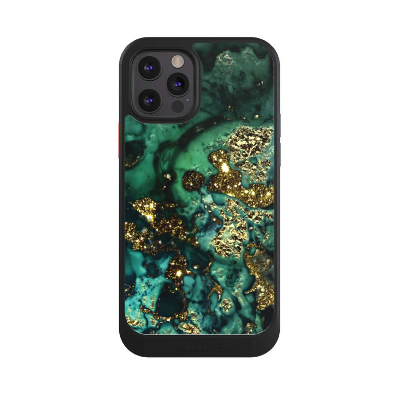 iPhone 12 Pro NIVOcore Cyan Glitzer Marmorlook