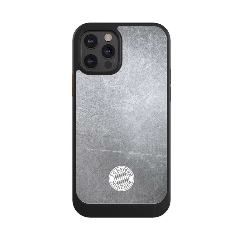 iPhone 12 Pro NIVOcore Classic FCB Logo Small - White on Metal Look