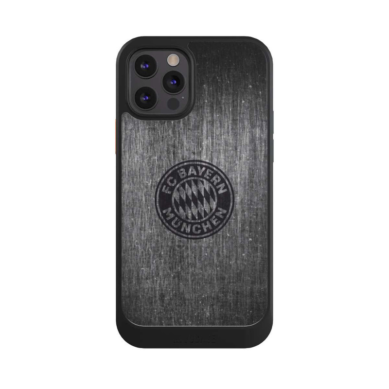iPhone 12 Pro NIVOcore Metalllook FCB Logo einfarbig